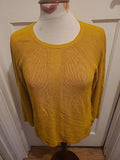 Ladies Per Una Size 12 Dark Gold Long Sleeved Heavy Blouse