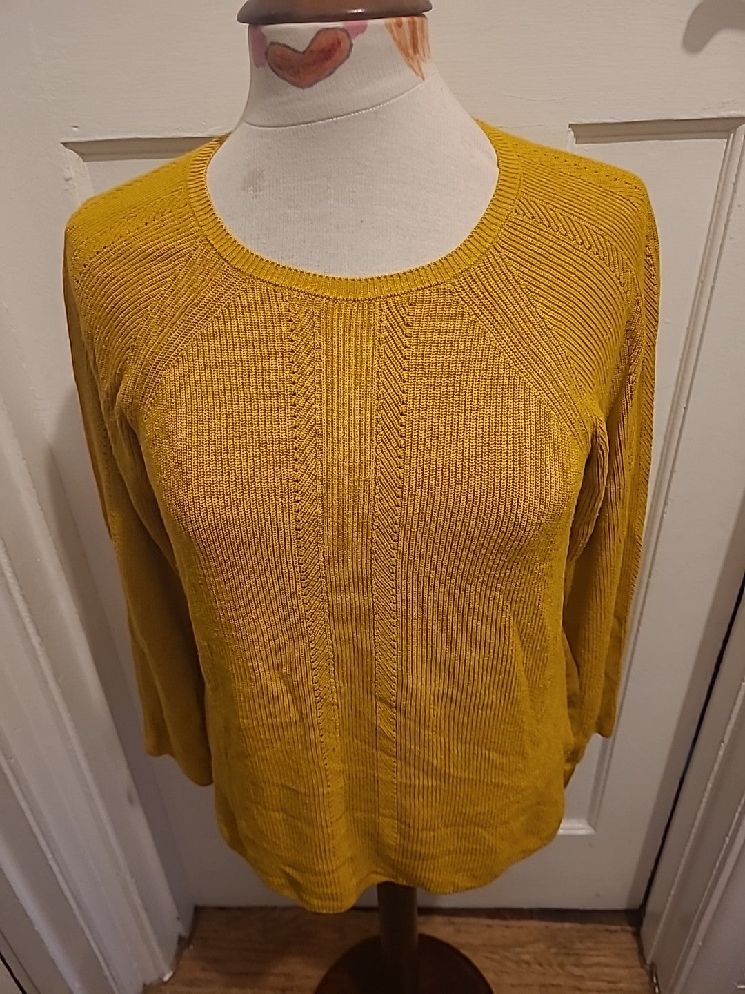 Ladies Per Una Size 12 Dark Gold Long Sleeved Heavy Blouse