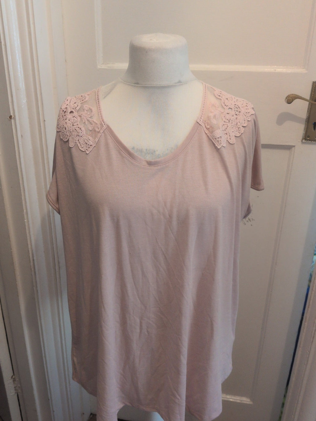 Marks And Spencer 22 Pale Pink  Short Sleeve Blouse