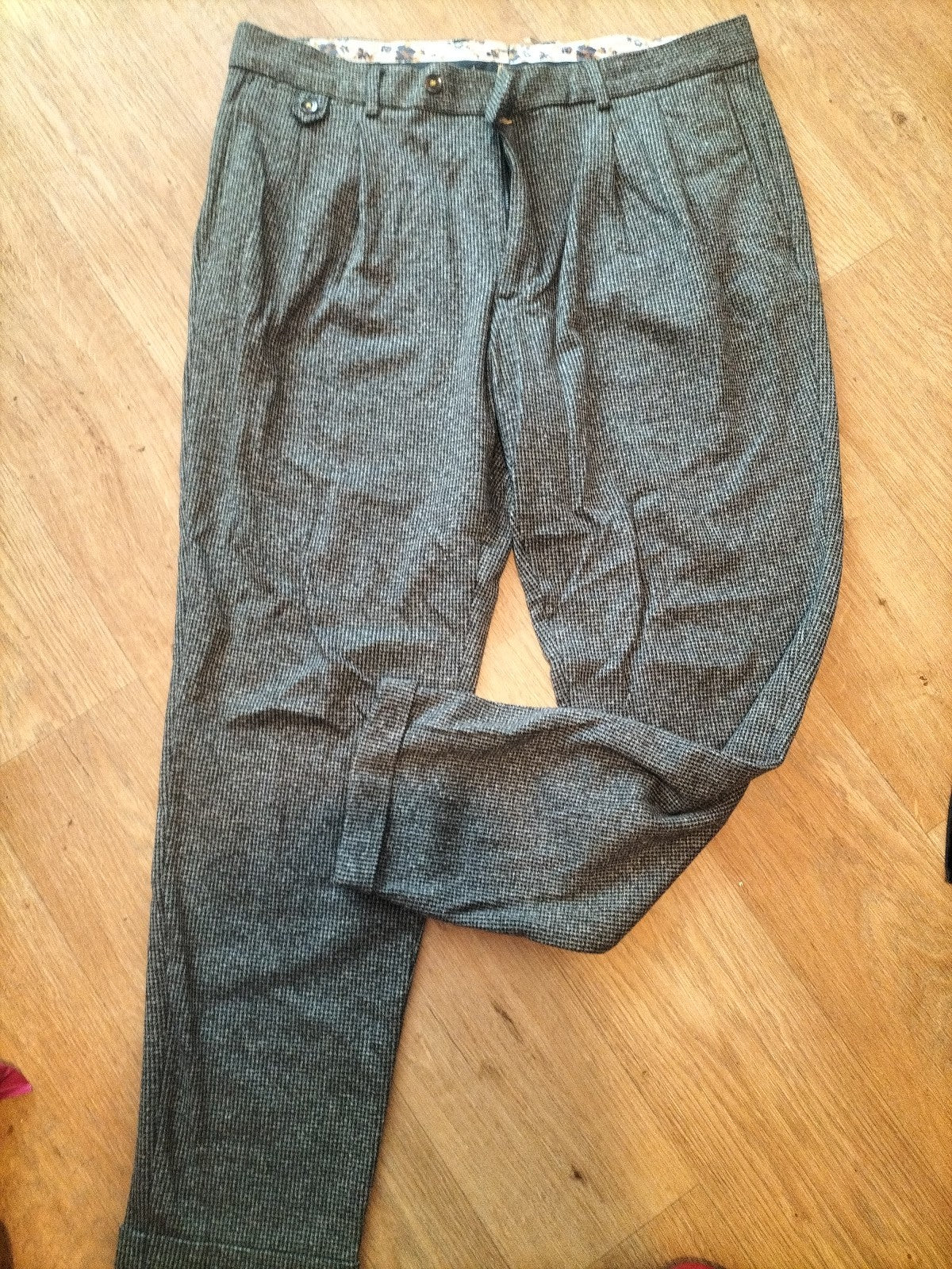 Mens Zara Size 36 Patterned Trousers