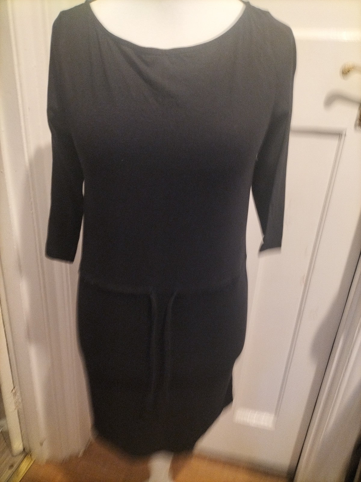 Ladies H&M Size Small Black Short Sleeved A-Line Midi Dress