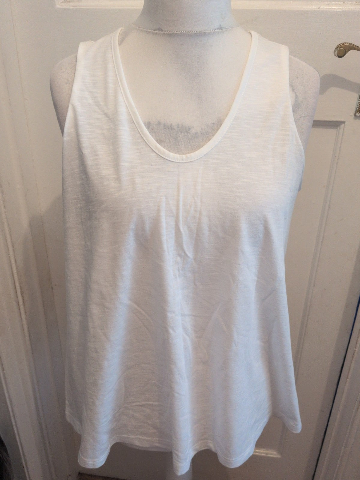 Ladies Next Size 14 White Sleeveless Swing Vest T-shirt