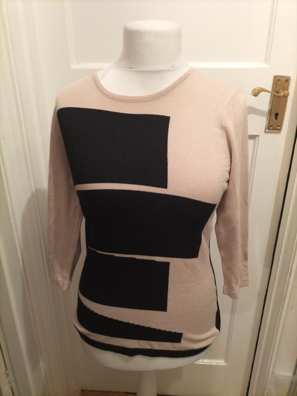 Size Medium Pale Brown And Black Jumper