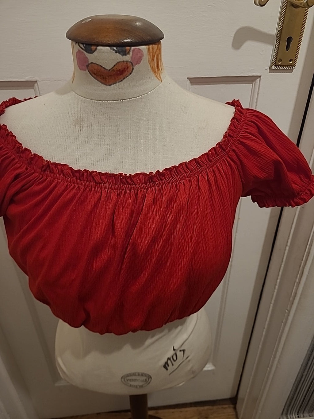 Ladies H&M Size Medium Red Elasticated Crop Top