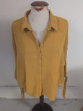 New Look 18 Mustard Half Sleeve Buttoned Blouse