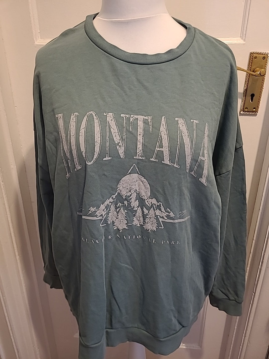 Ladies Asos Size 18 Teal With Montana Print Pullover Jumper