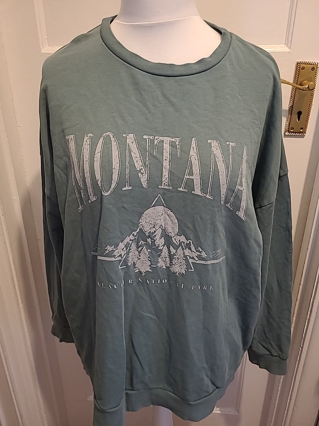 Ladies Asos Size 18 Teal With Montana Print Pullover Jumper