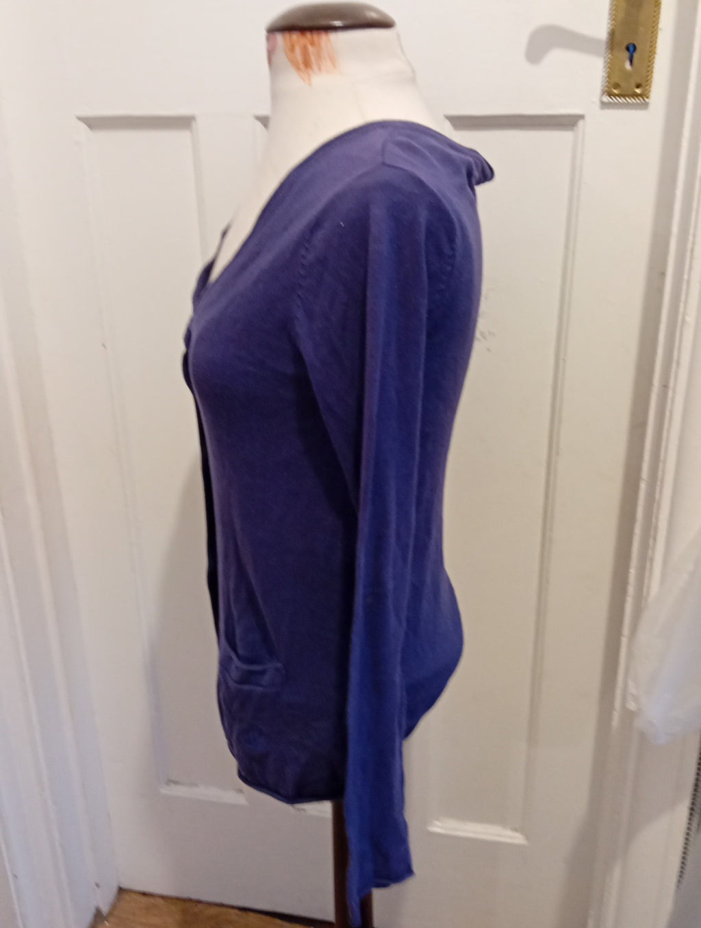Ladies Laxy Jacks Size 8 Purple V Neck Cardigan
