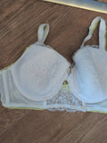 George 42DD White And Lemon Padded And Wired Bra