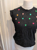 Rojas Medium Black Heart Print T-shirt Ladies