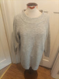 Ladies Peacock Grey Round Neck Long Sleeve Jumper
