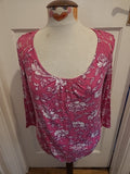 Ladies Tu Size 12 Two Tone Purple Floral Mid Sleeved Tshirt