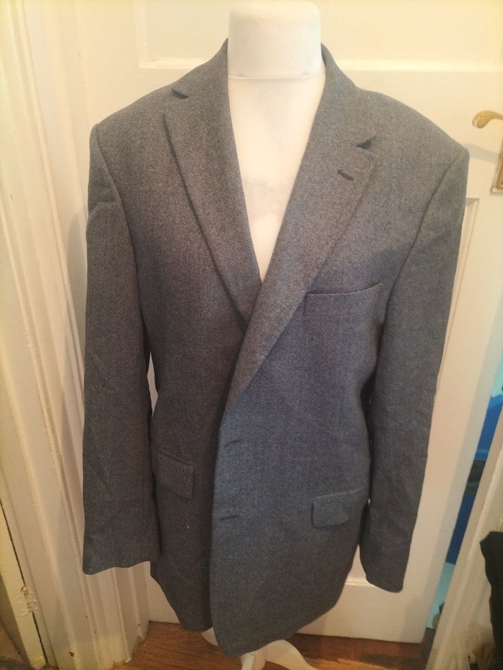 Marks And Spencer Tailoring 44long Blue Grey Suit Jacket