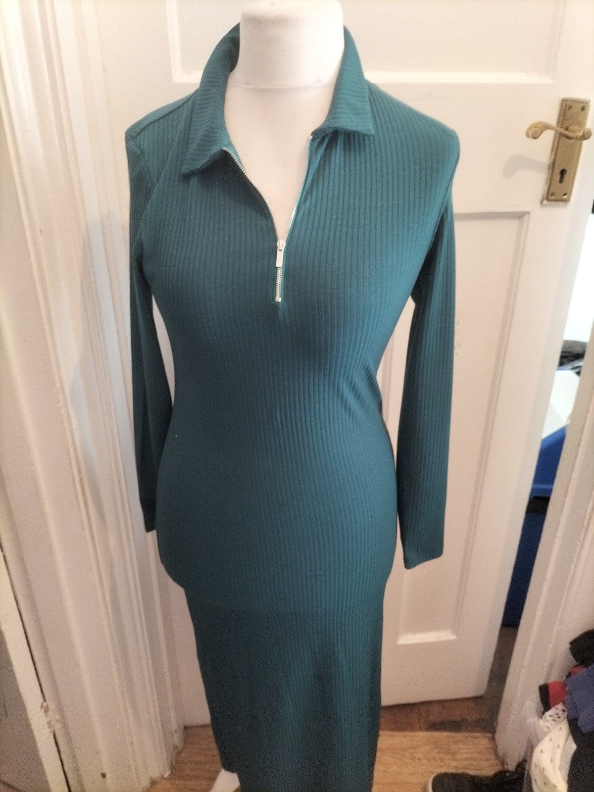 Primark 10/12 Teal Collared Long Sleeved Dress
