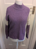 Next Medium Purple And White High Neck Jumper