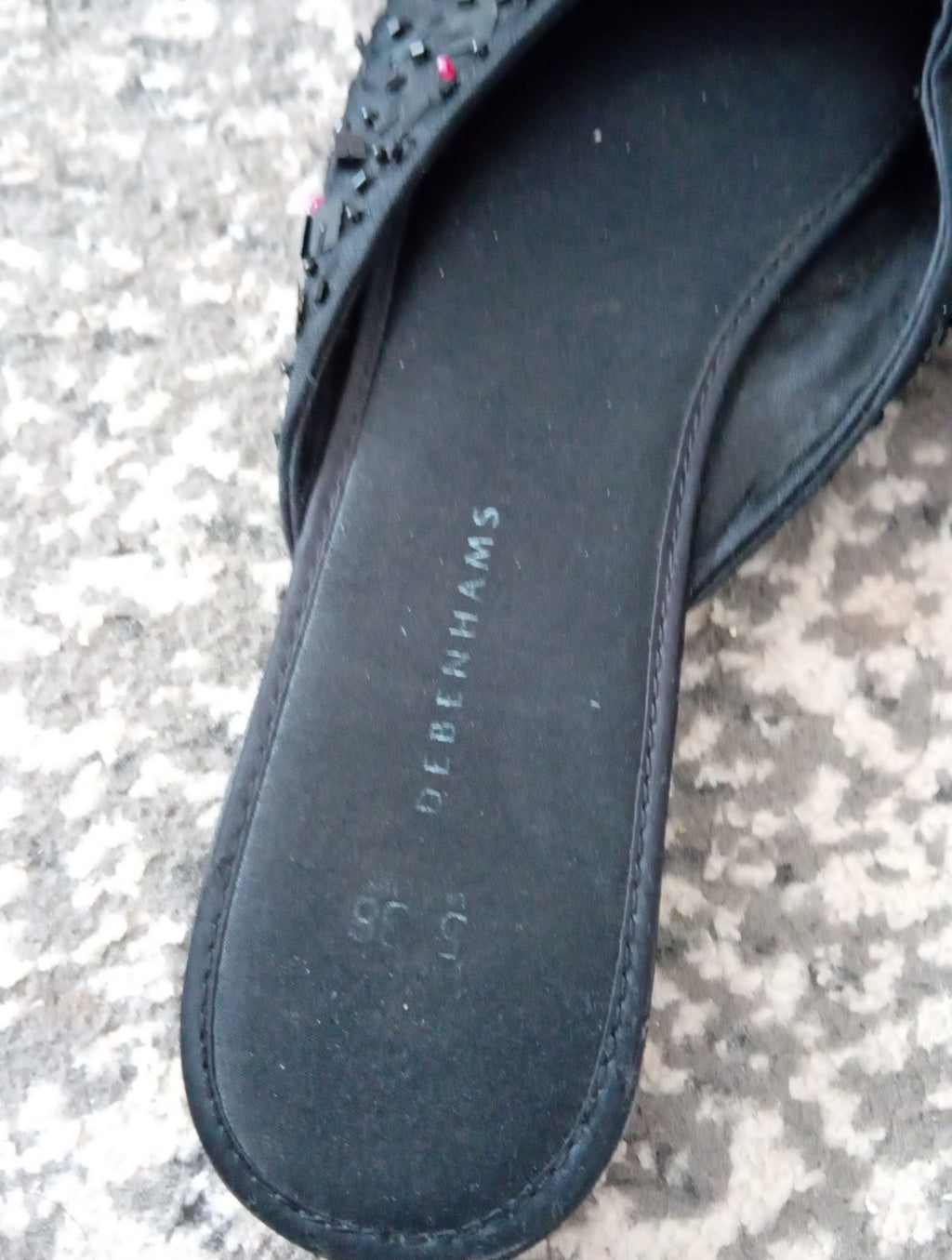 Ladoes Debenhams Black Sparkly Slip Ons Size 5 Free Delivery