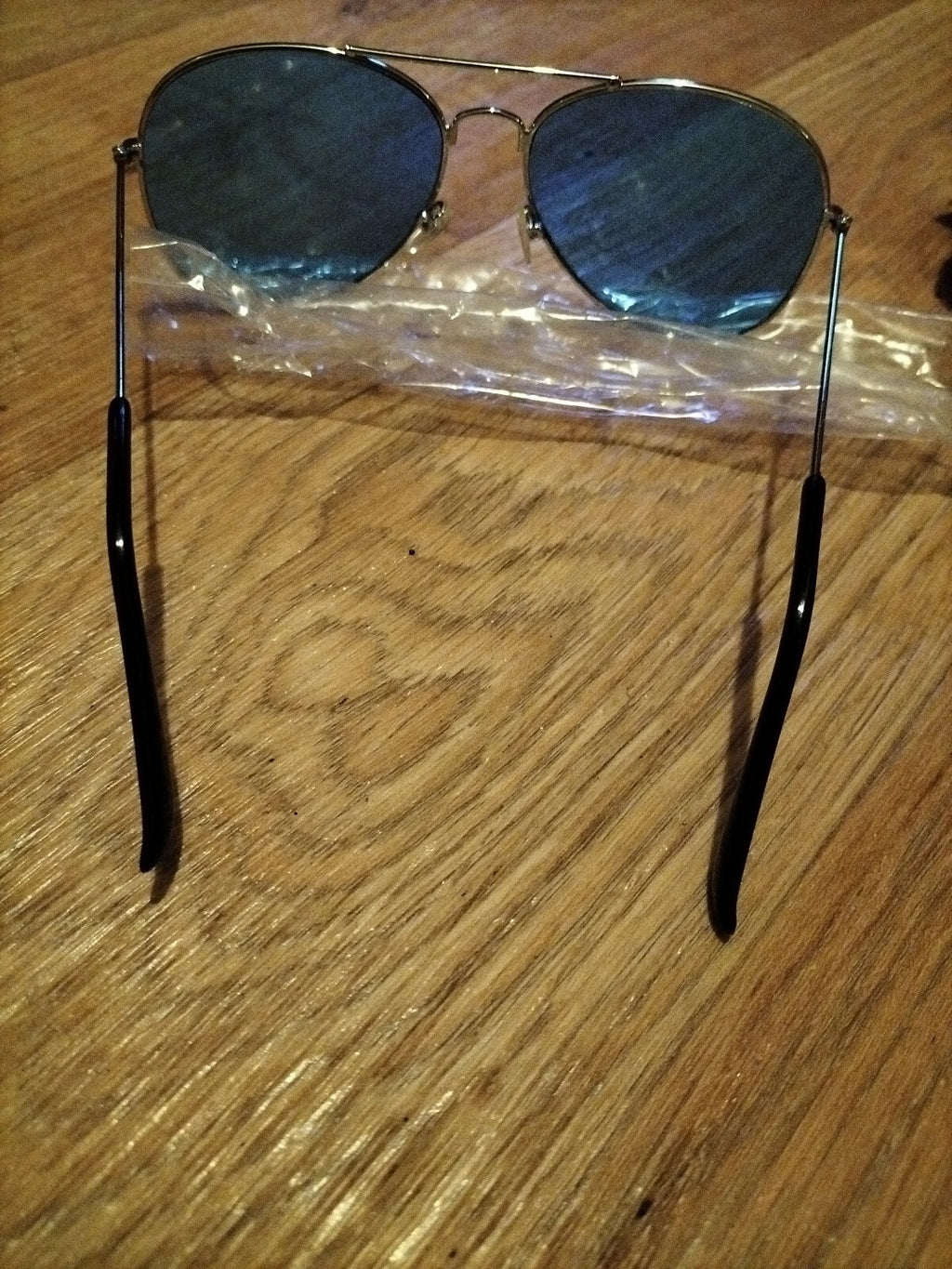 Men's Silver Frame With Blue Tint Sunglasses