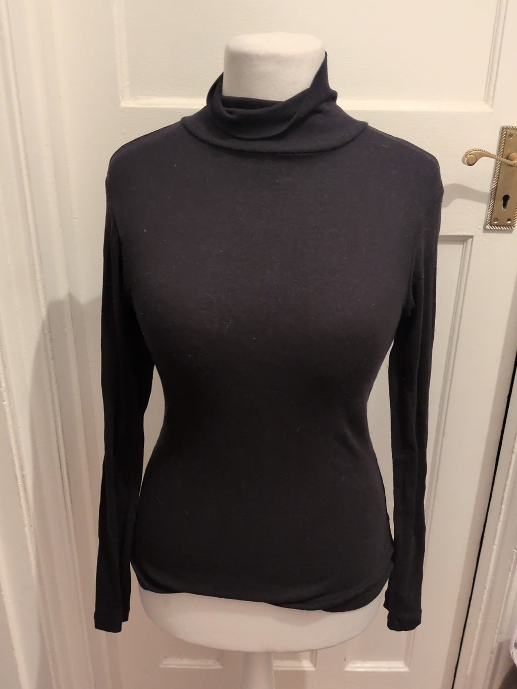 Peacocks 10 Black Long Sleeve Roll Neck Top