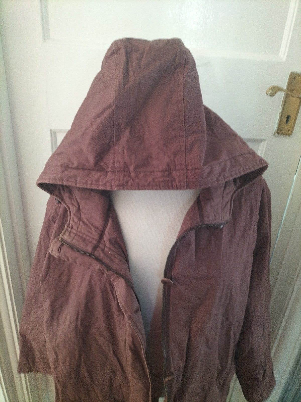Ladies Dannimac Size XL Brown Lined Hooded Coat