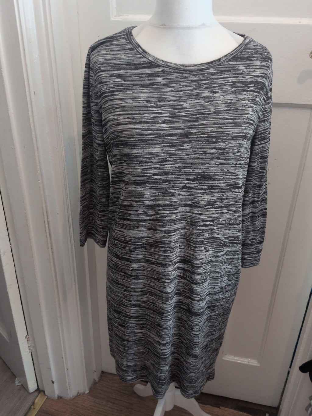 Tu 12 Grey Flecked 3/4 Sleeved Midi Dress