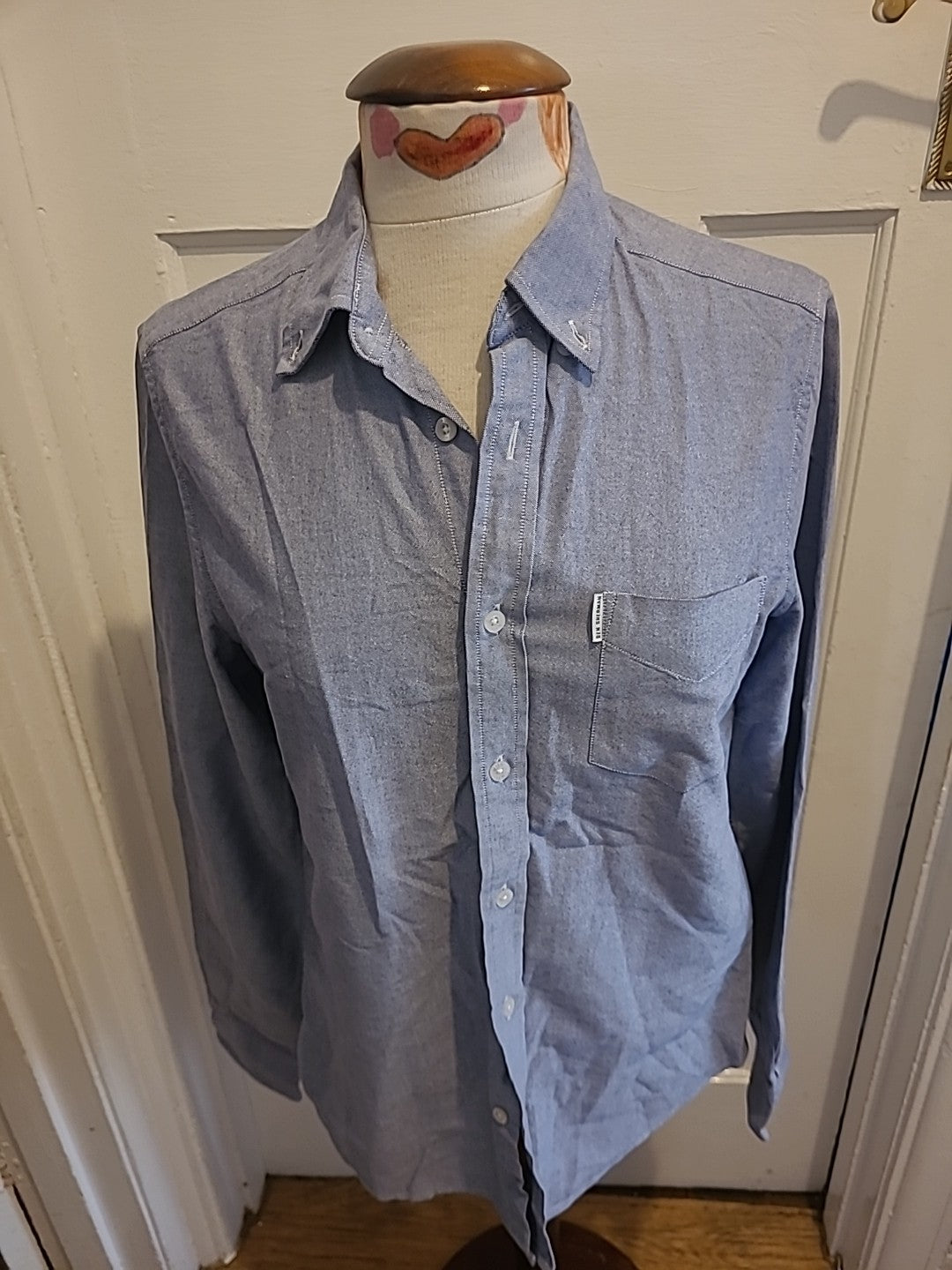 Mens Ben Sherman Size Small True Oxford Denim Colour Long Sleeved Shirt