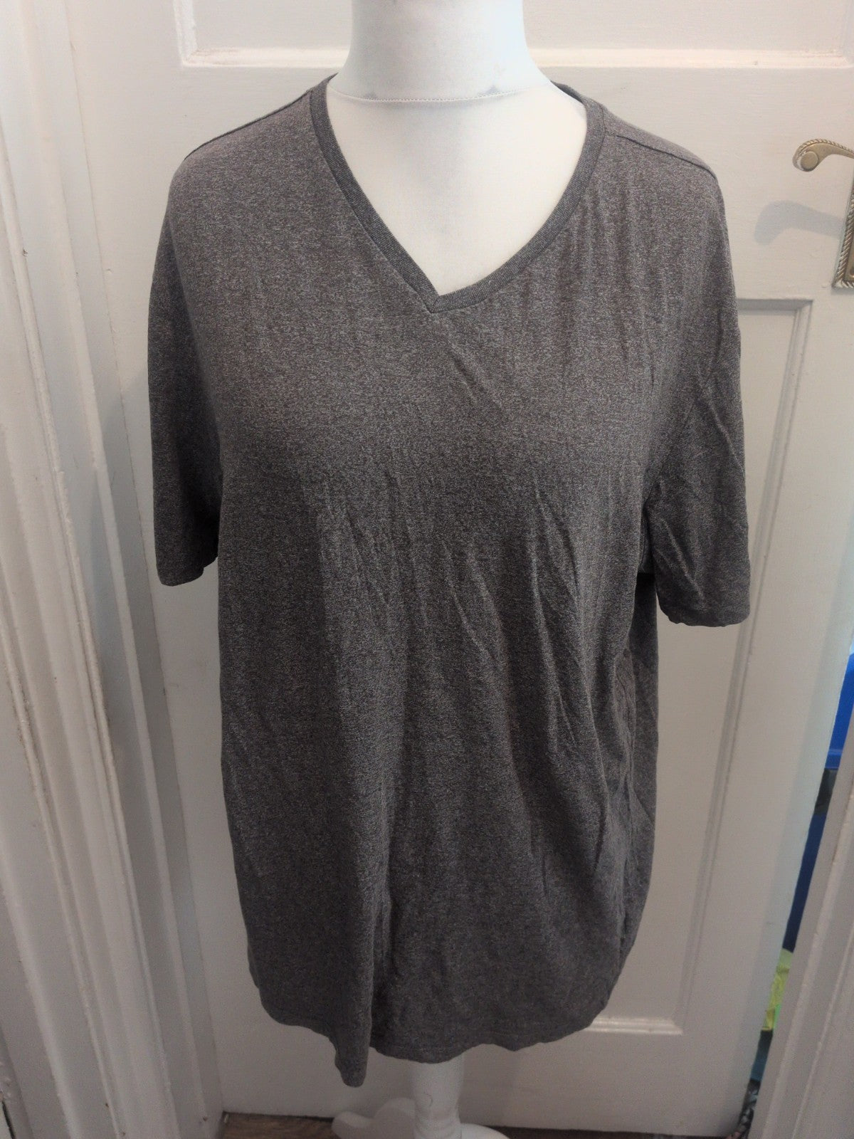 F&F Original 2XL Grey Fleck V Neck Tshirt Short Sleeve