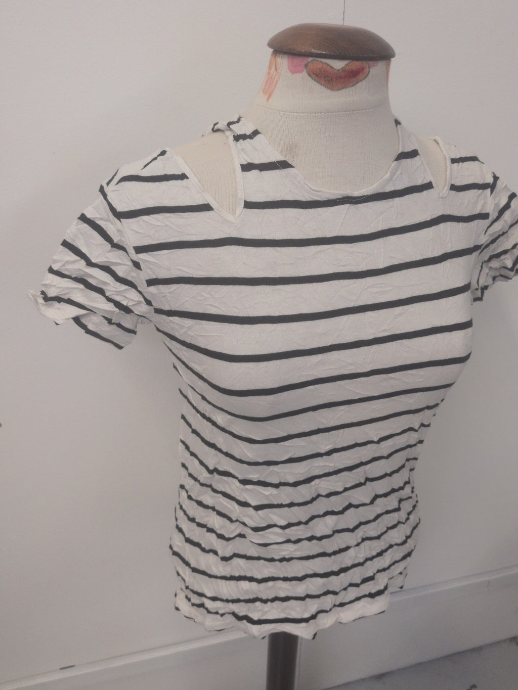 Ladies Topshop Size 8 Stripe T-shirt Short Sleeve