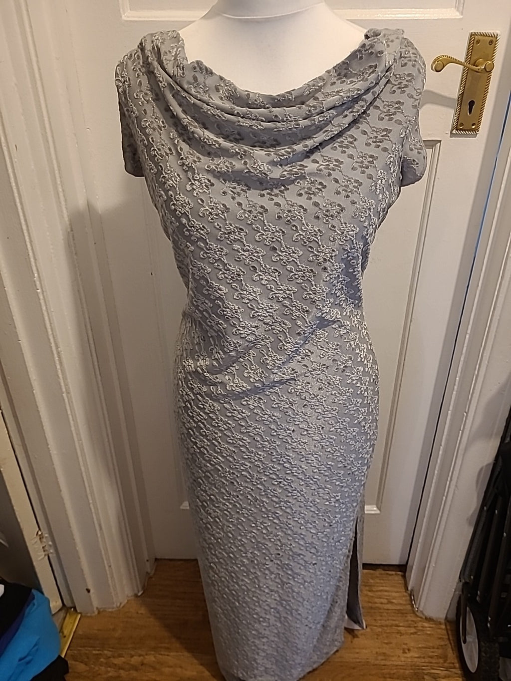 Ladies Kaleidoscope Size 14 Grey Sleeveless Long Length Dress
