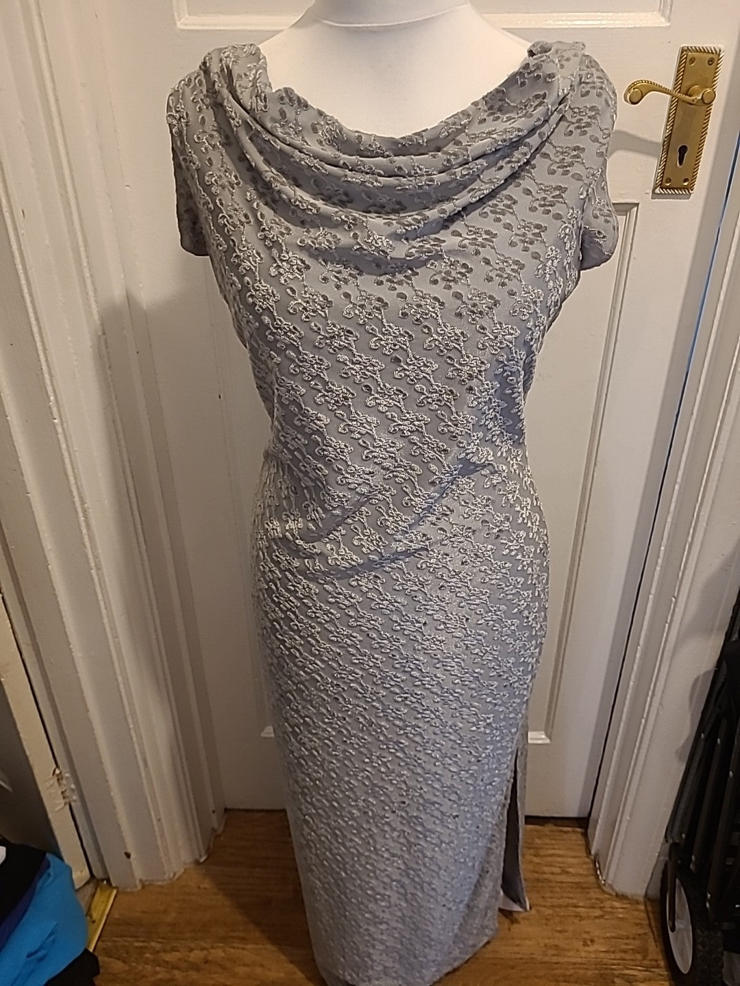 Ladies Kaleidoscope Size 14 Grey Sleeveless Long Length Dress
