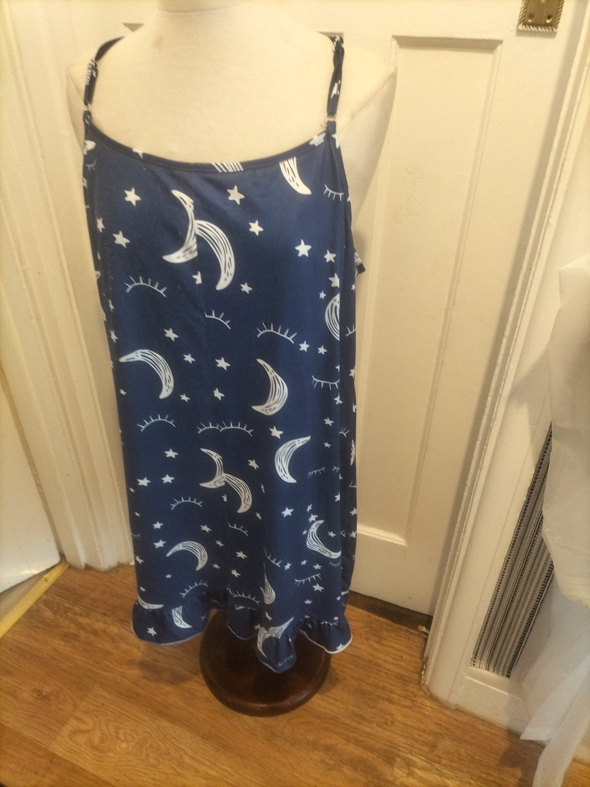 Ladies 4xl Dari Blue Night Time Theme Sleepvess Nighty