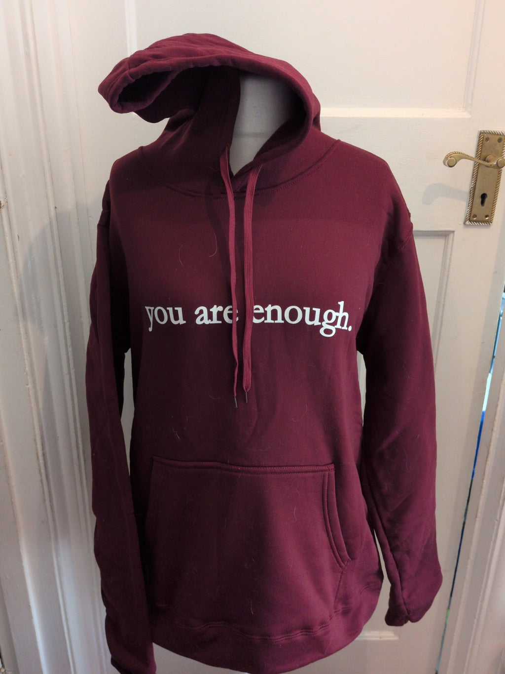 3XL Purple Long Sleeve You Are Enough Pullover Hoodie