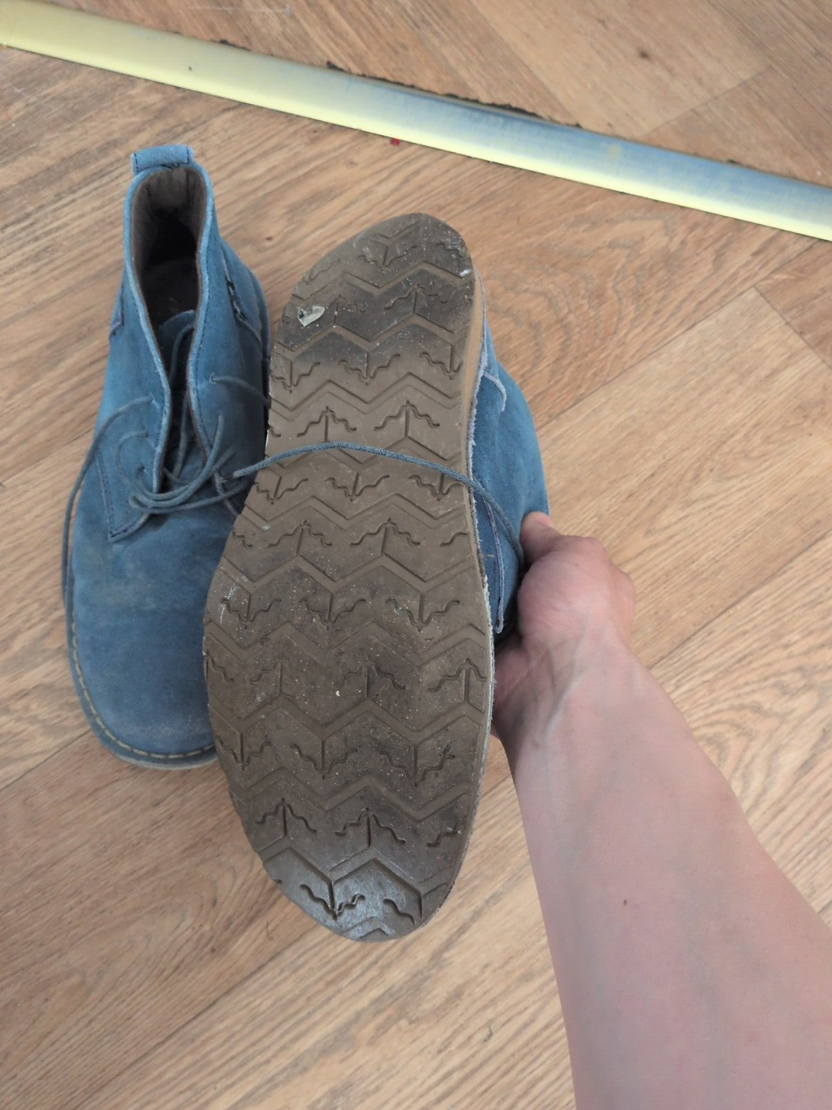 UK Size 8 Denim Blue Ankle Boots Men