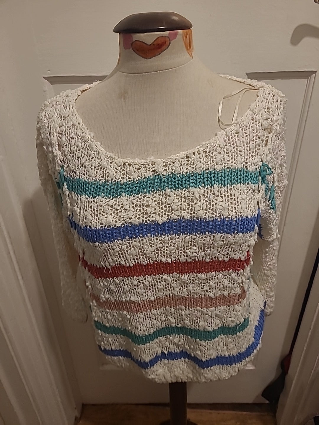 Ladies Pines And Needles Size Small Multi Knitted Long Sleeved Jumper