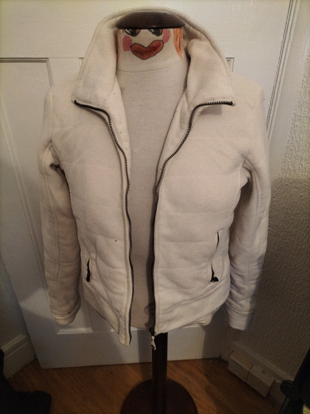 Ladies Champion Size Medium Winter White Zip Through Jacket