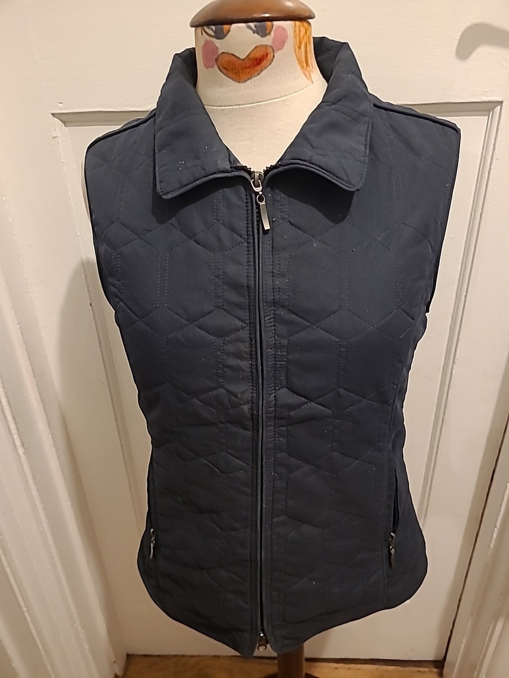 Ladies Grenourville Size Small Navy Sleeveless Jacket