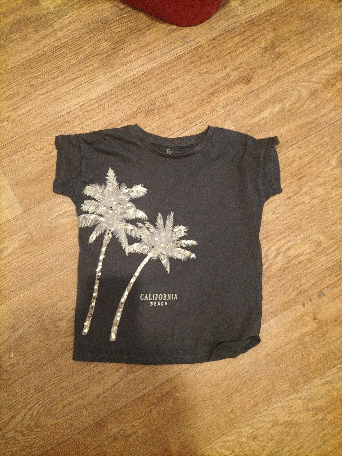Girls Tu Age 9 Years Dark Grey Palm Tree Tshirt