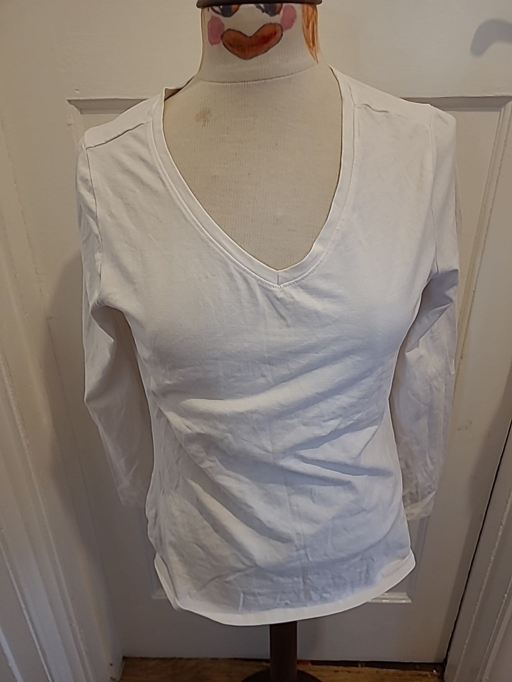 Ladies Primark Size Large Stretch Vee White