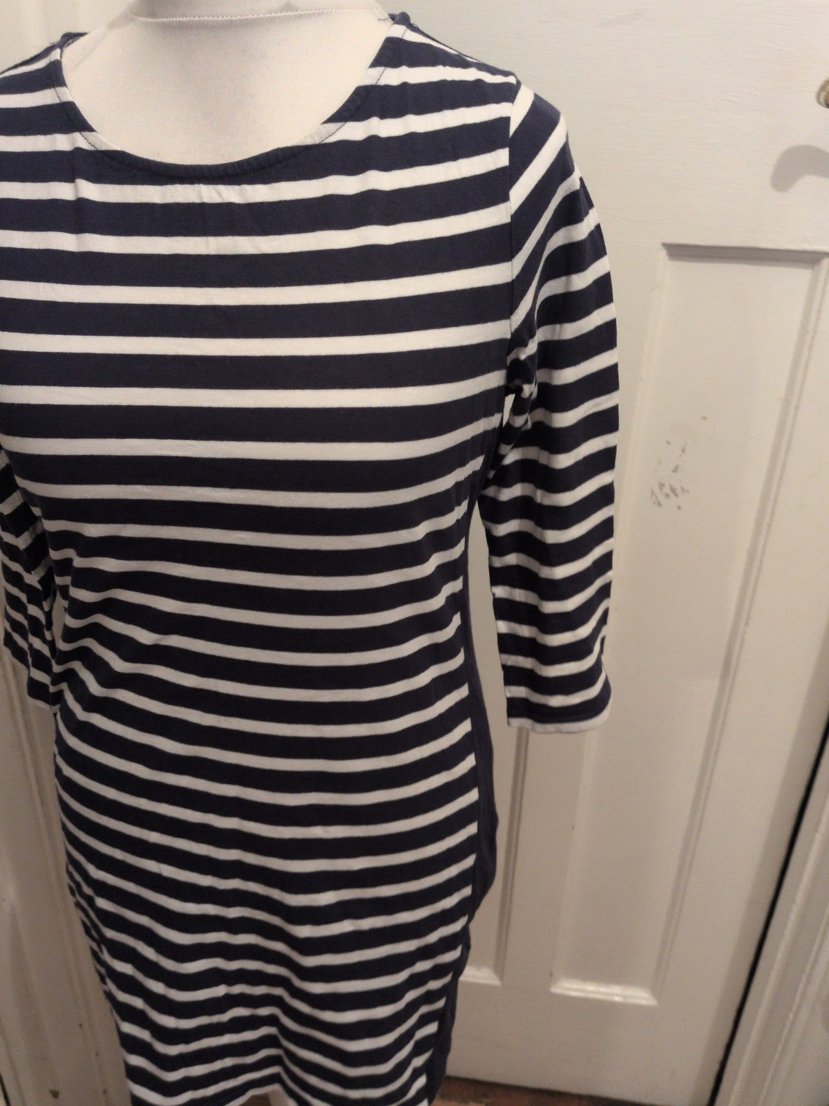 Tu 16 Navy Stripe Long Sleeve Knee Length Dress