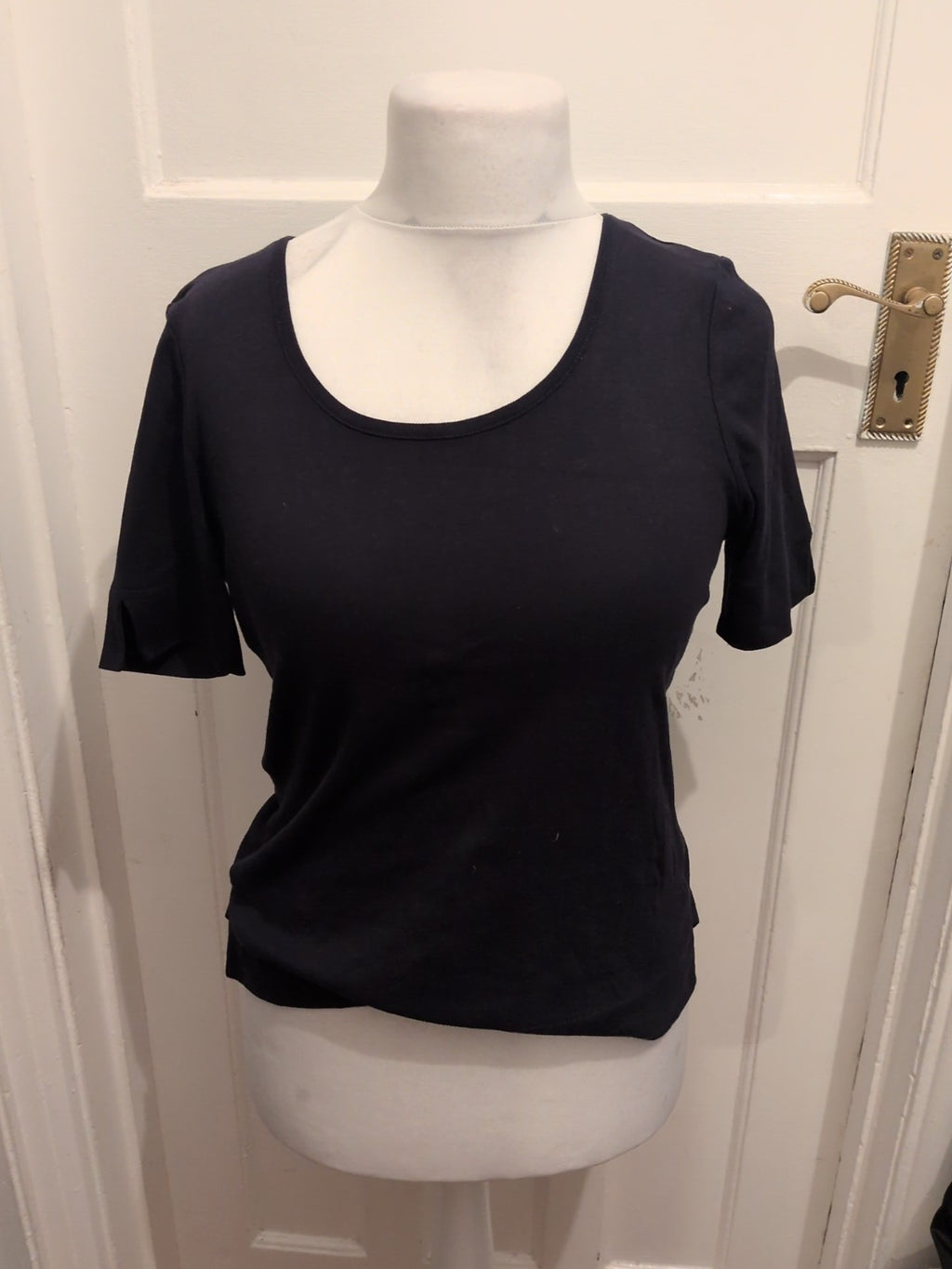 Cc Small Dark Navy Short Sleeve T-shirt Round Neck
