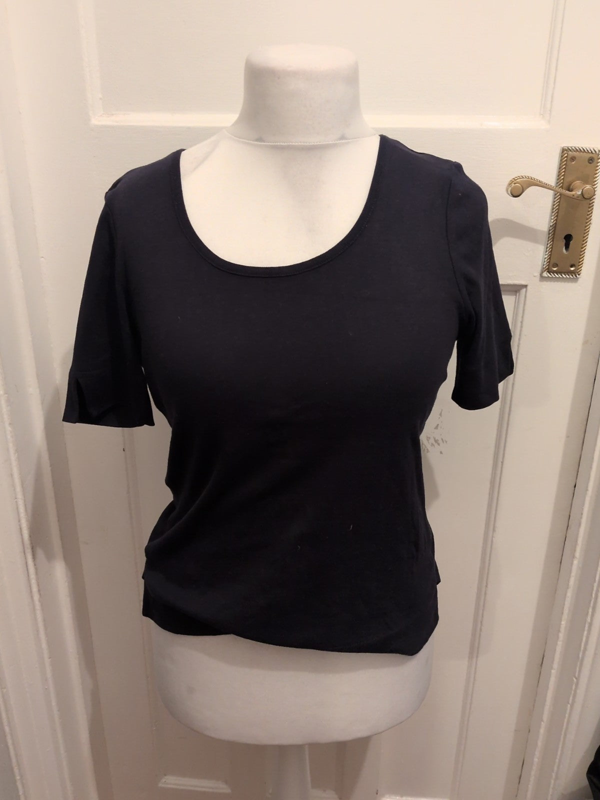 Cc Small Dark Navy Short Sleeve T-shirt Round Neck