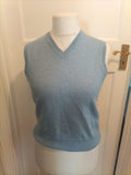 Mens Black Brown Size Large Blue V Neck Sleeveless Jumper Comes Up Small