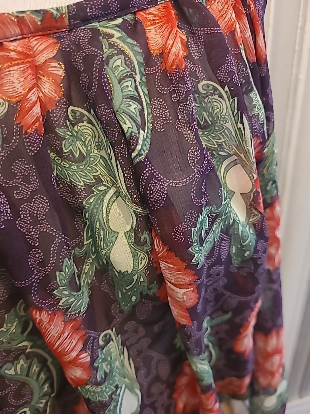 Ladies Elmo Size Medium Multicoloured Floral Elasticated Hem Short Sleeved...