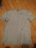 Ladies J.Brand Size XS Grey White Striped Tshirt