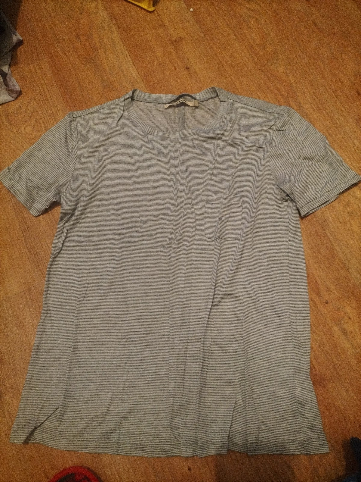 Ladies J.Brand Size XS Grey White Striped Tshirt