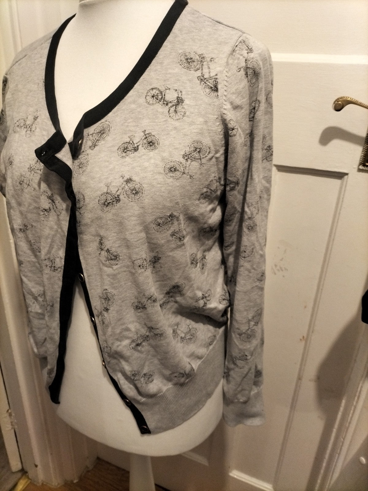 Ladies F&F Size 20 Grey "Bike Buttoned Cardigan