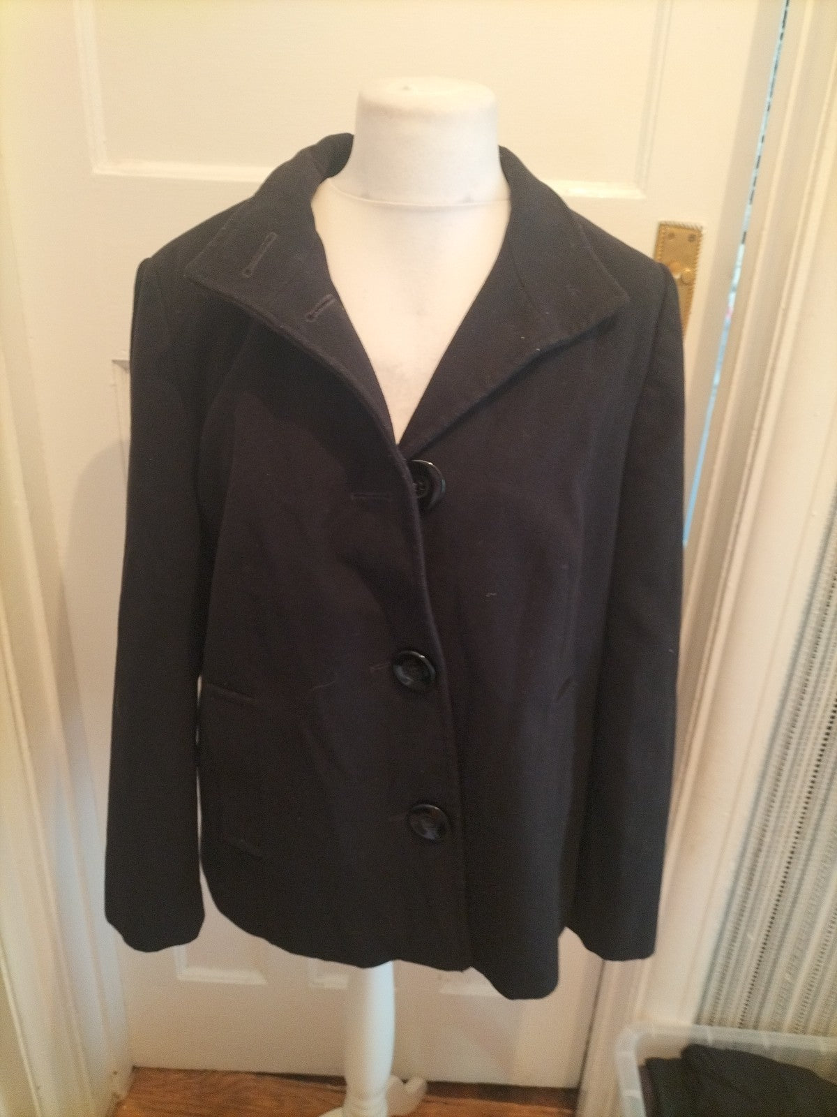 Ladies Debenhams Size 18 Black Collared Lined Jacket