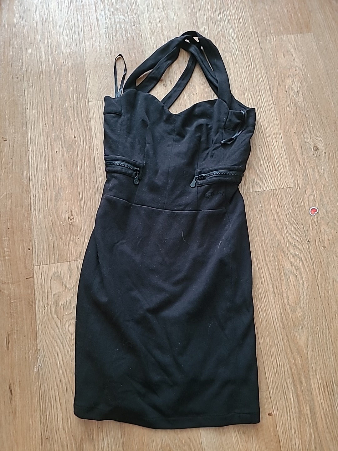 Ladies Firetrap Size XS Black Spaghetti Strap Knee Length Dress