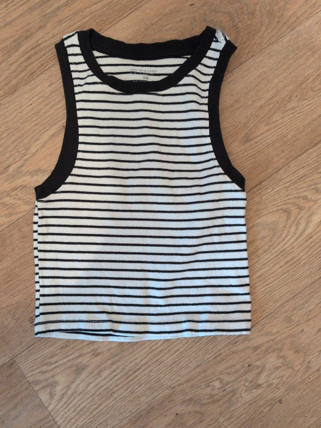 Primark XS Rib Crop Vest Stripe