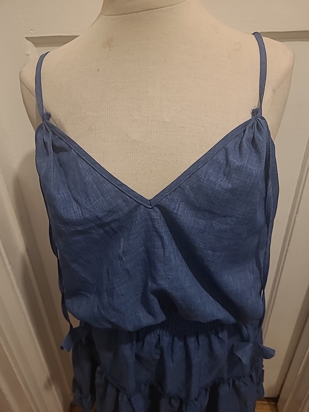 Ladies Chicme Size Large Denim Coloured Sleeveless Dress