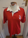 Mens Bruntwood Size XS Red With White Trim Short Sleeved Polo